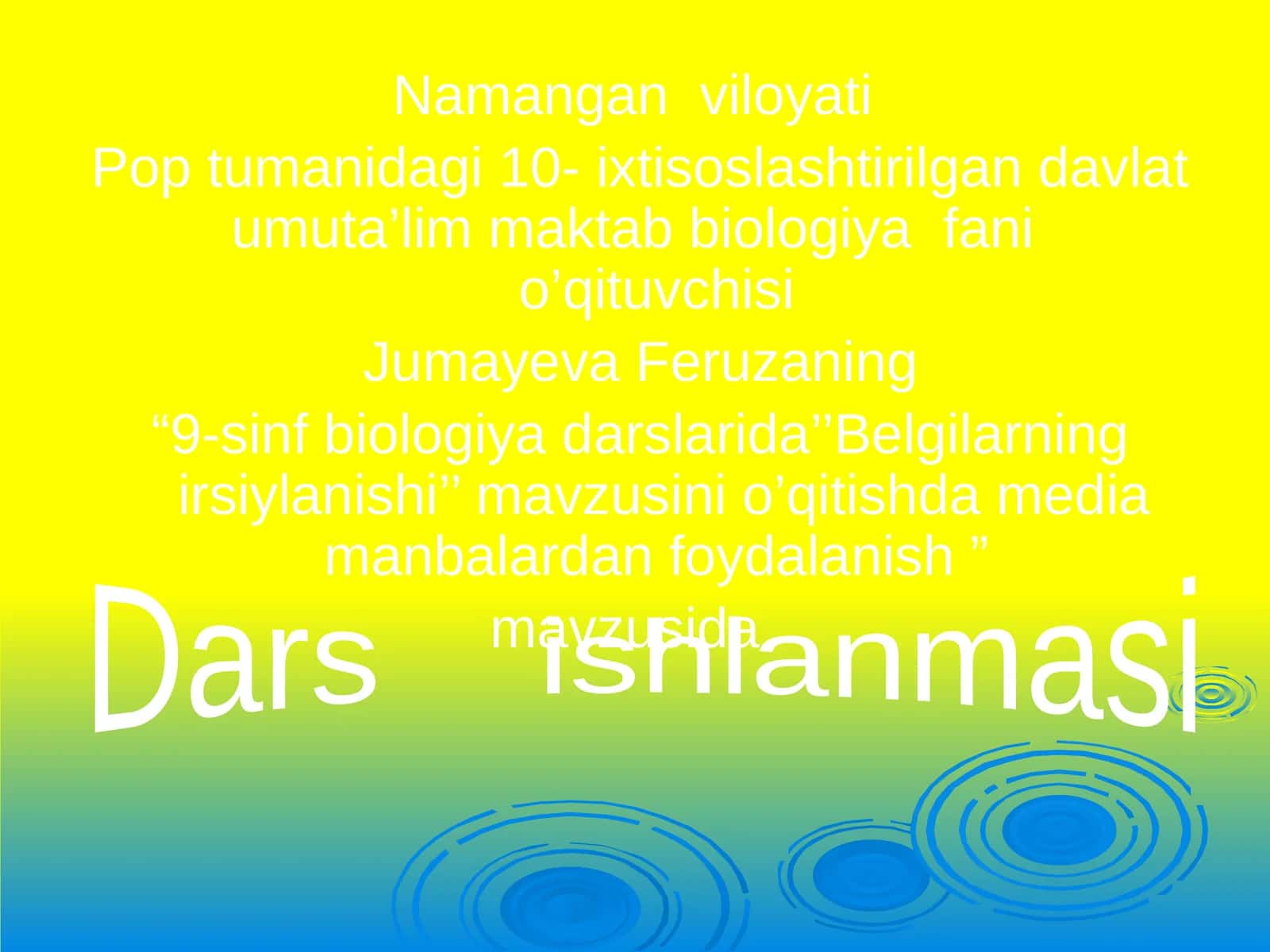 "9-sinf biologiya darslarida’’Belgilarning irsiylanishi’’ mavzusini o’qitishda media manbalardan foydalanish" 1