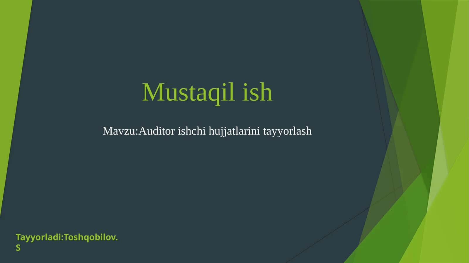 Auditorlik ishchi hujjatlari 1
