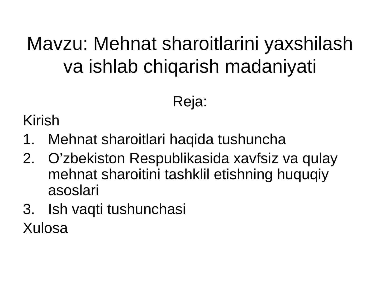 Mehnatsharoitlariniyaxshilashvaishlabchiqarishmadaniyati 1
