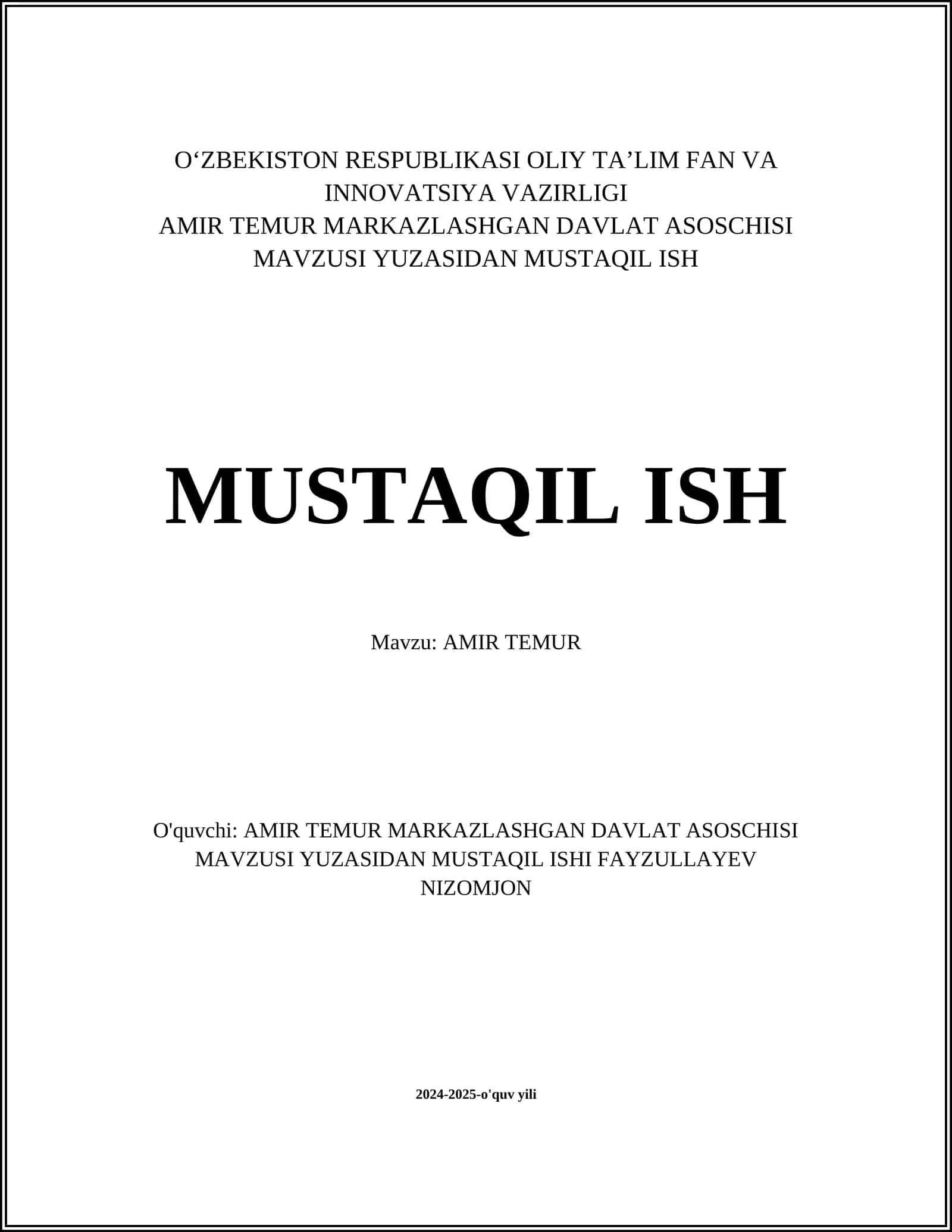 AMIR TEMUR 1