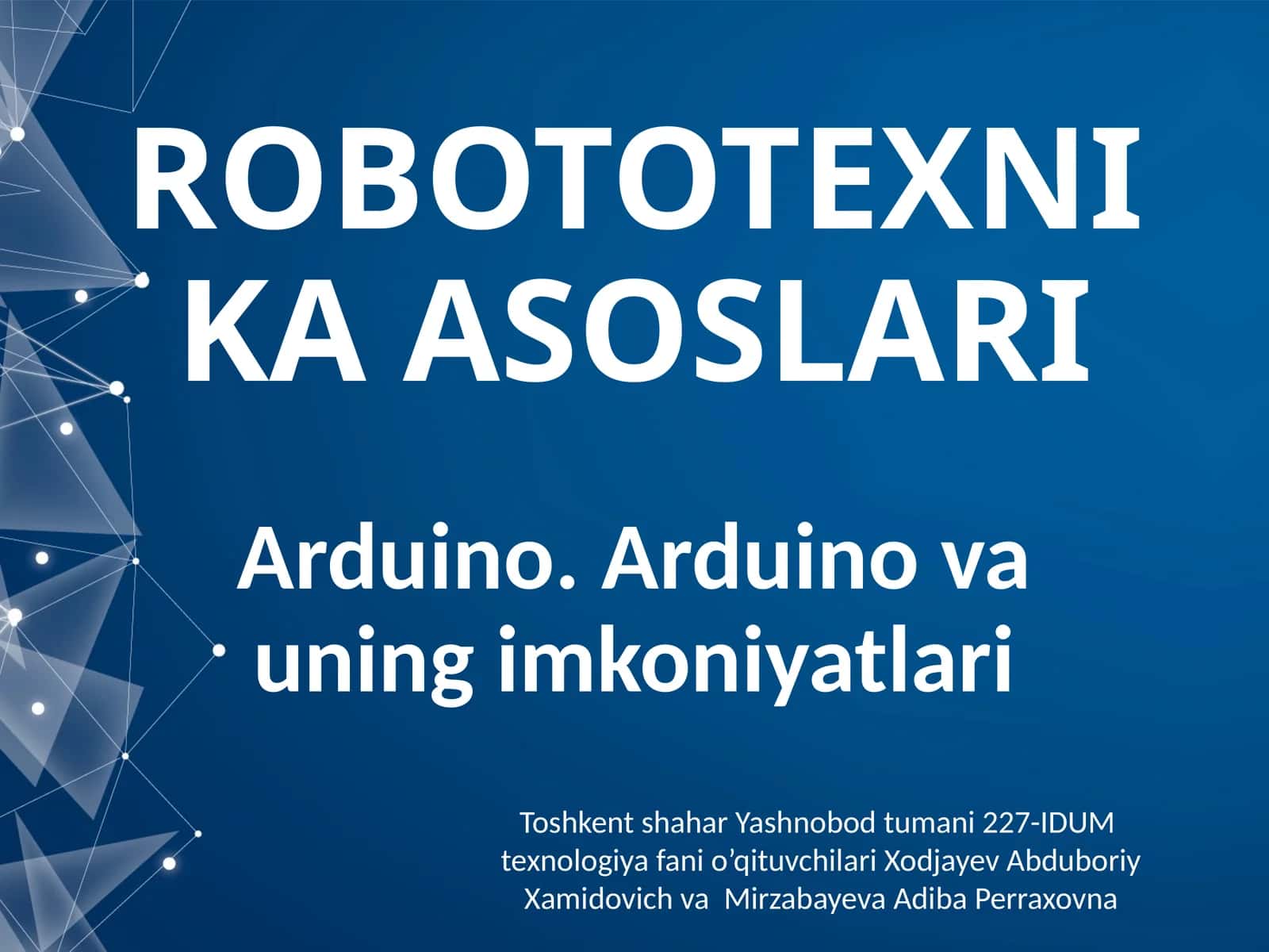 ROBOTOTEXNIKA ASOSLARI 1