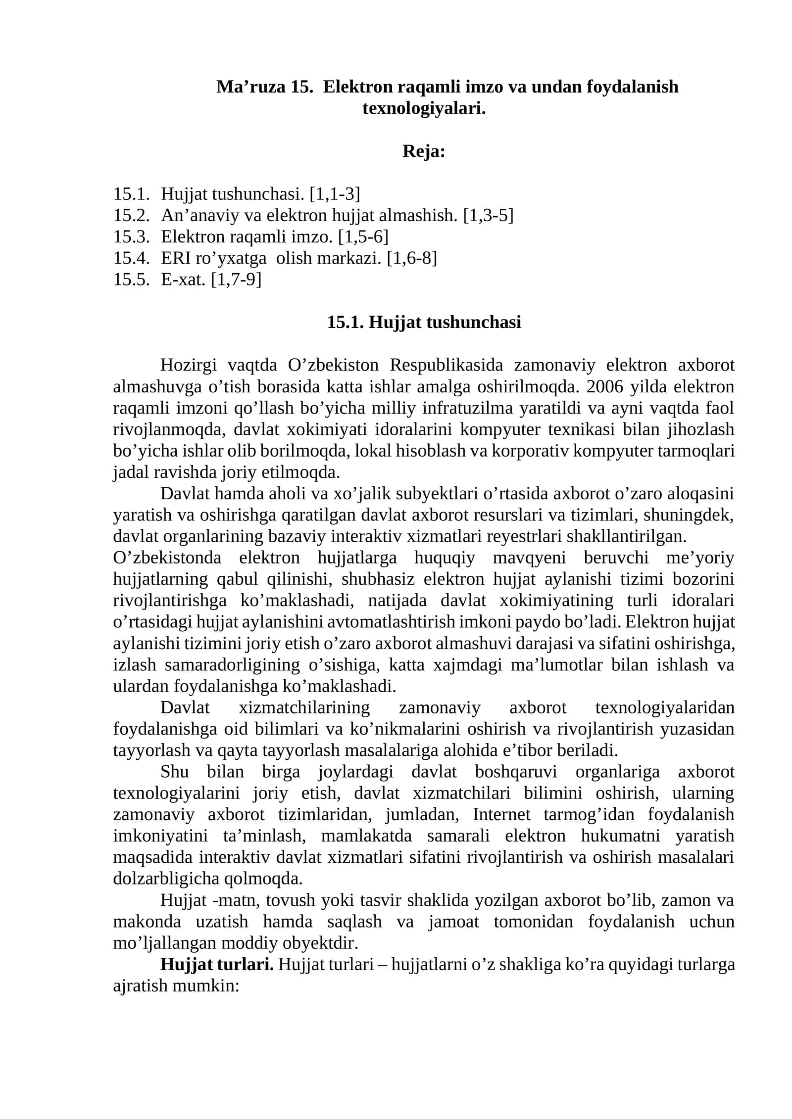 Elektron raqamli imzo va undan foydalanish texnologiyalari 1