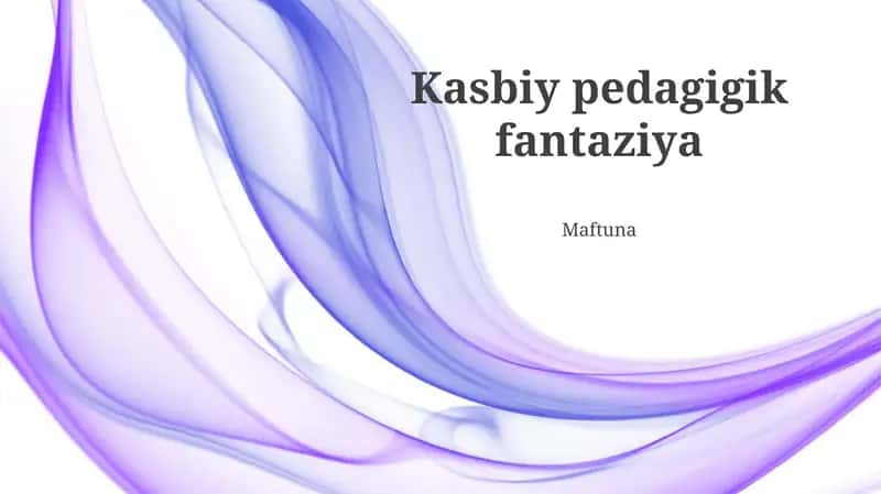 Kasbiy Pedagogik Fantastika 1