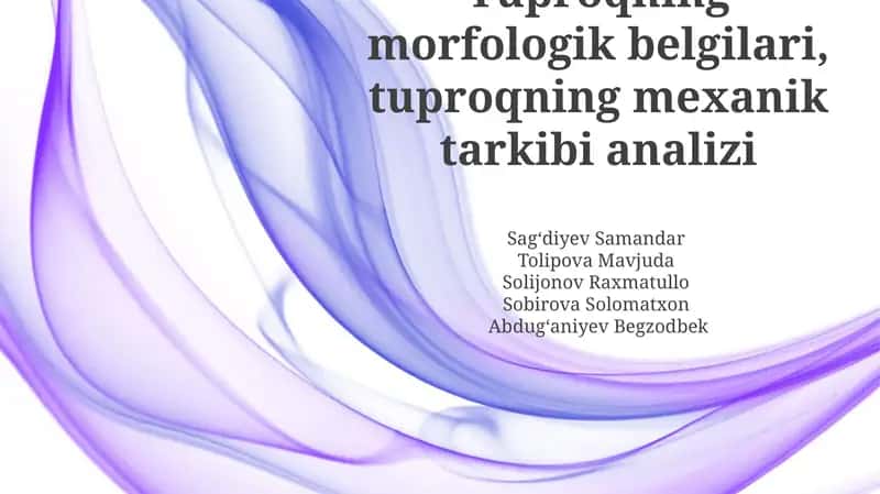 Tuproqning morfologik belgilari, Tuproqning mexanik tarkibi analizi 1