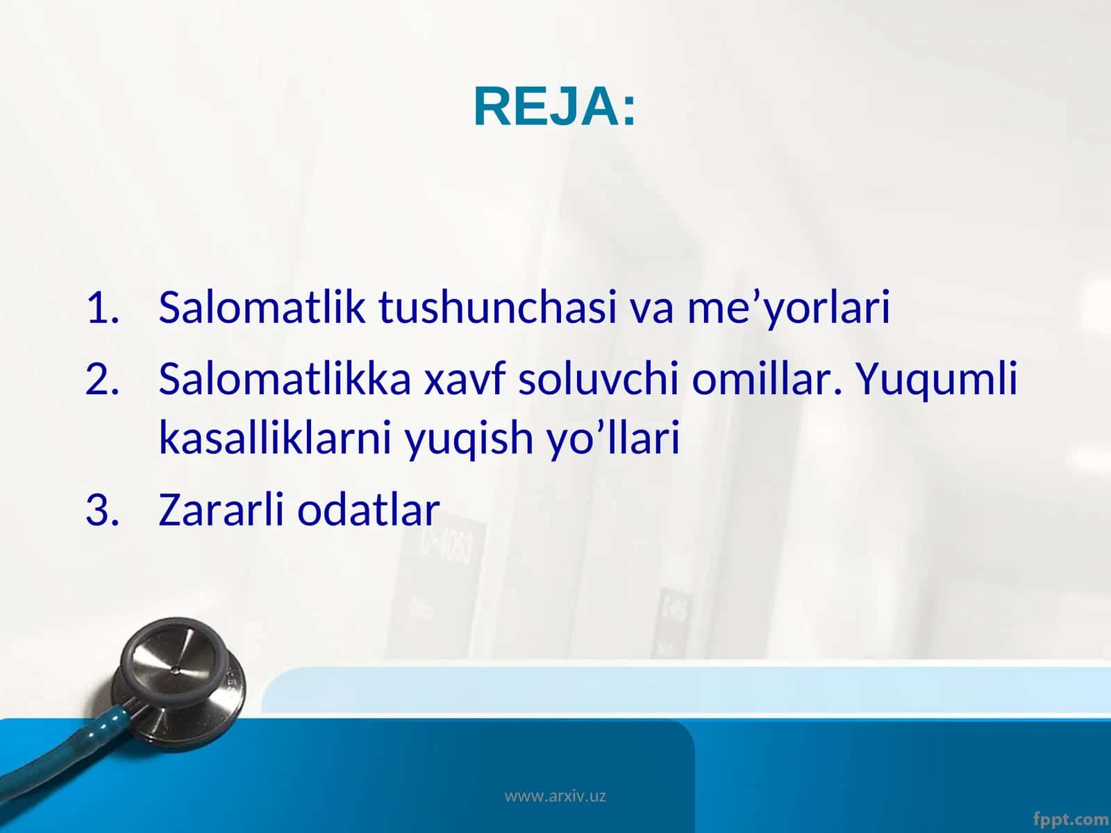 Salomatlik tushunchasi va me’yorlari 1