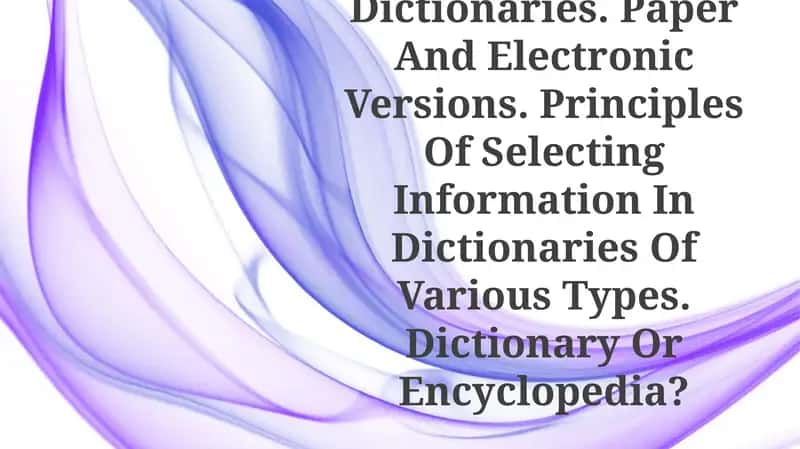 Active And Passive Dictionaries 1