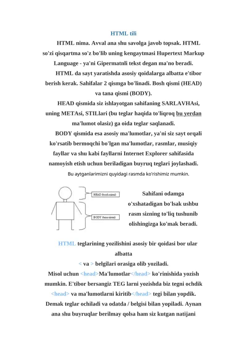 HTML tili 1