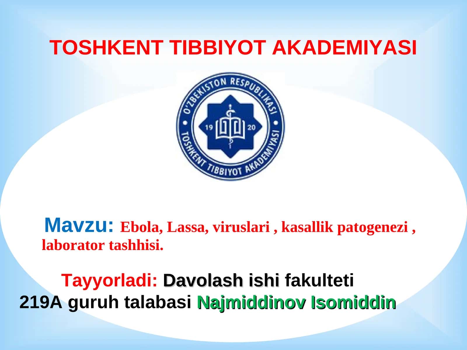 Ebola, Lassa, viruslari, kasallik patogenezi, laborator tashhisi 1