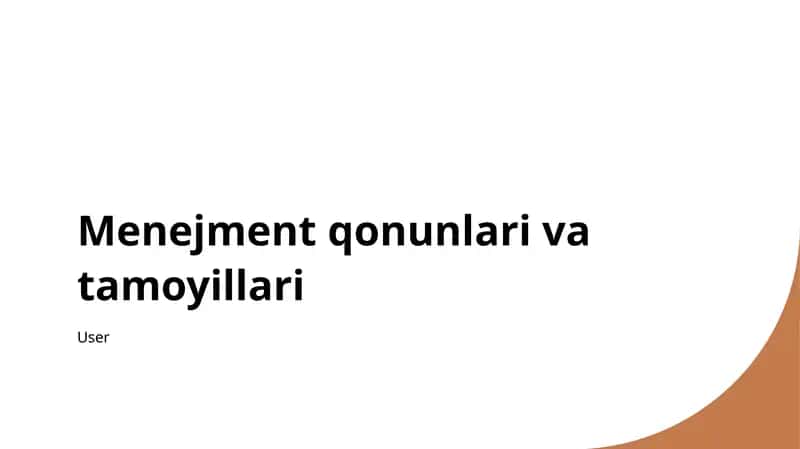 Menejment nazariyalari 1