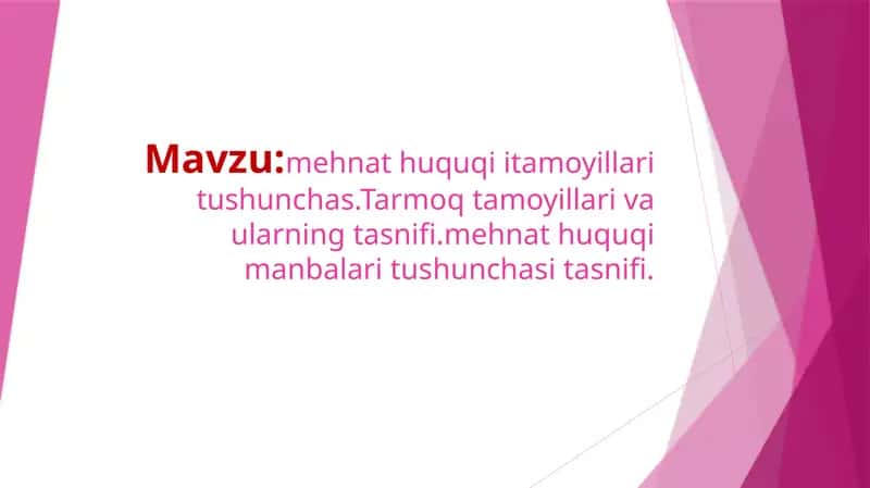 Zamonaviy mehnat qonunchiligi 1