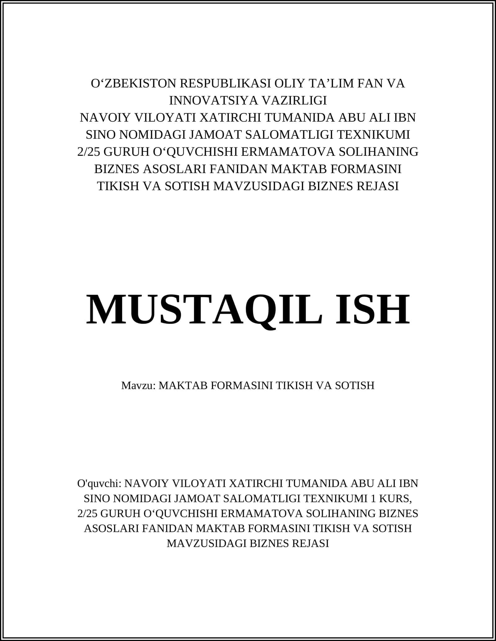 Biznes rejasi 1