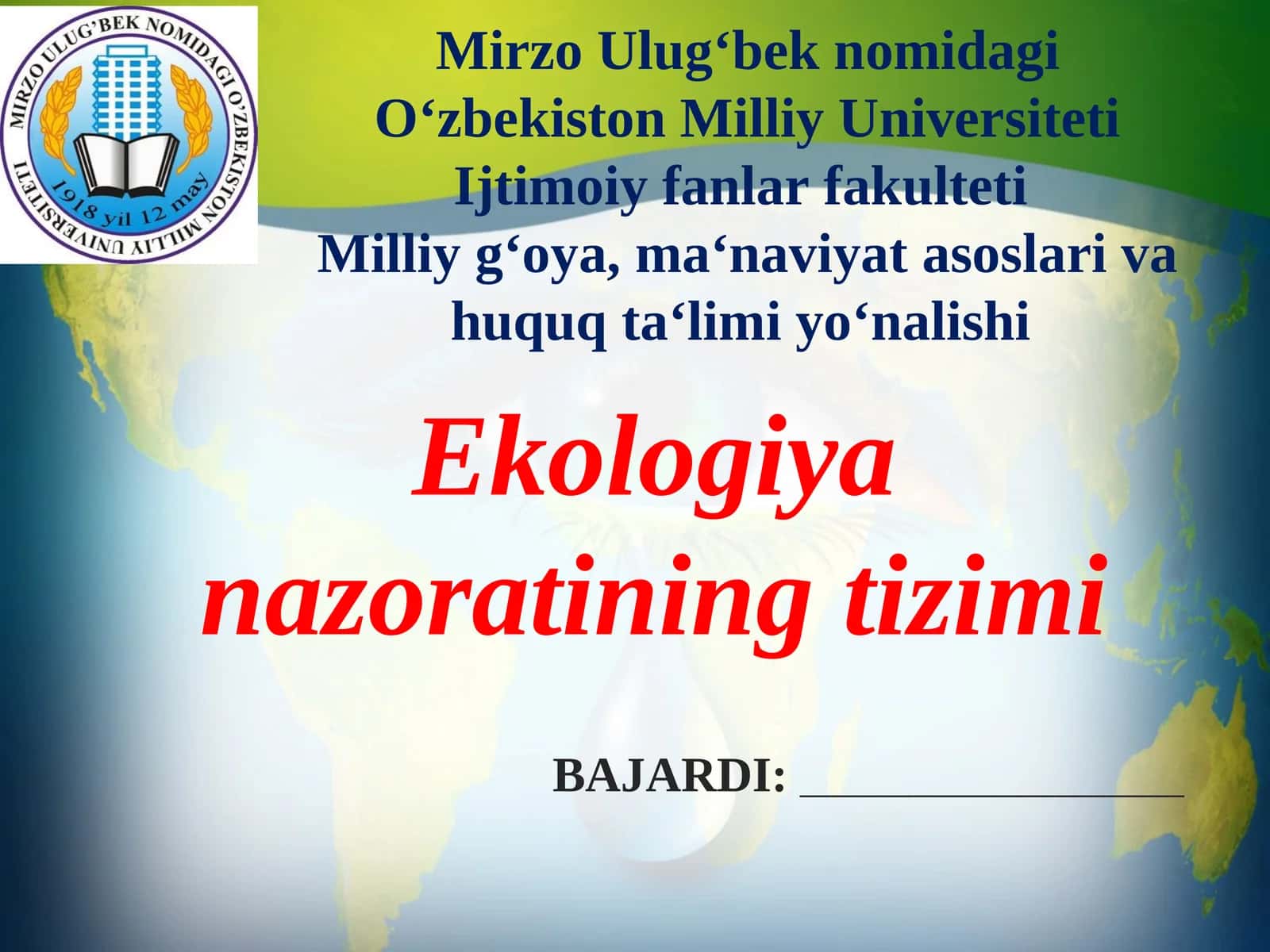 Ekologiya nazoratining tizimi 1