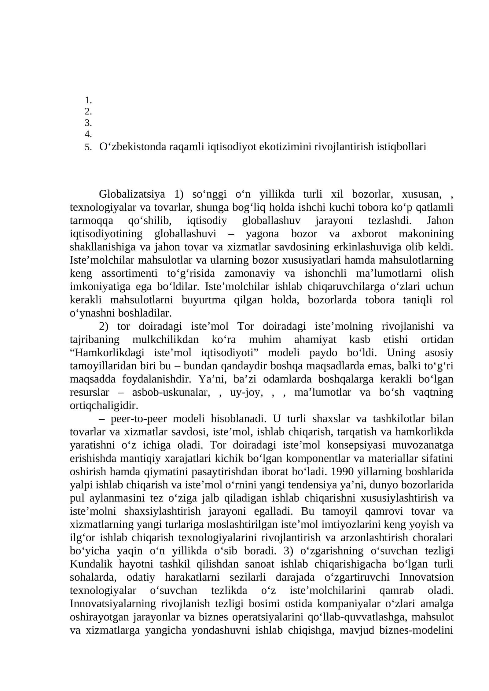 O‘zbekistonda raqamli iqtisodiyot ekotizimini rivojlantirish istiqbollari 1