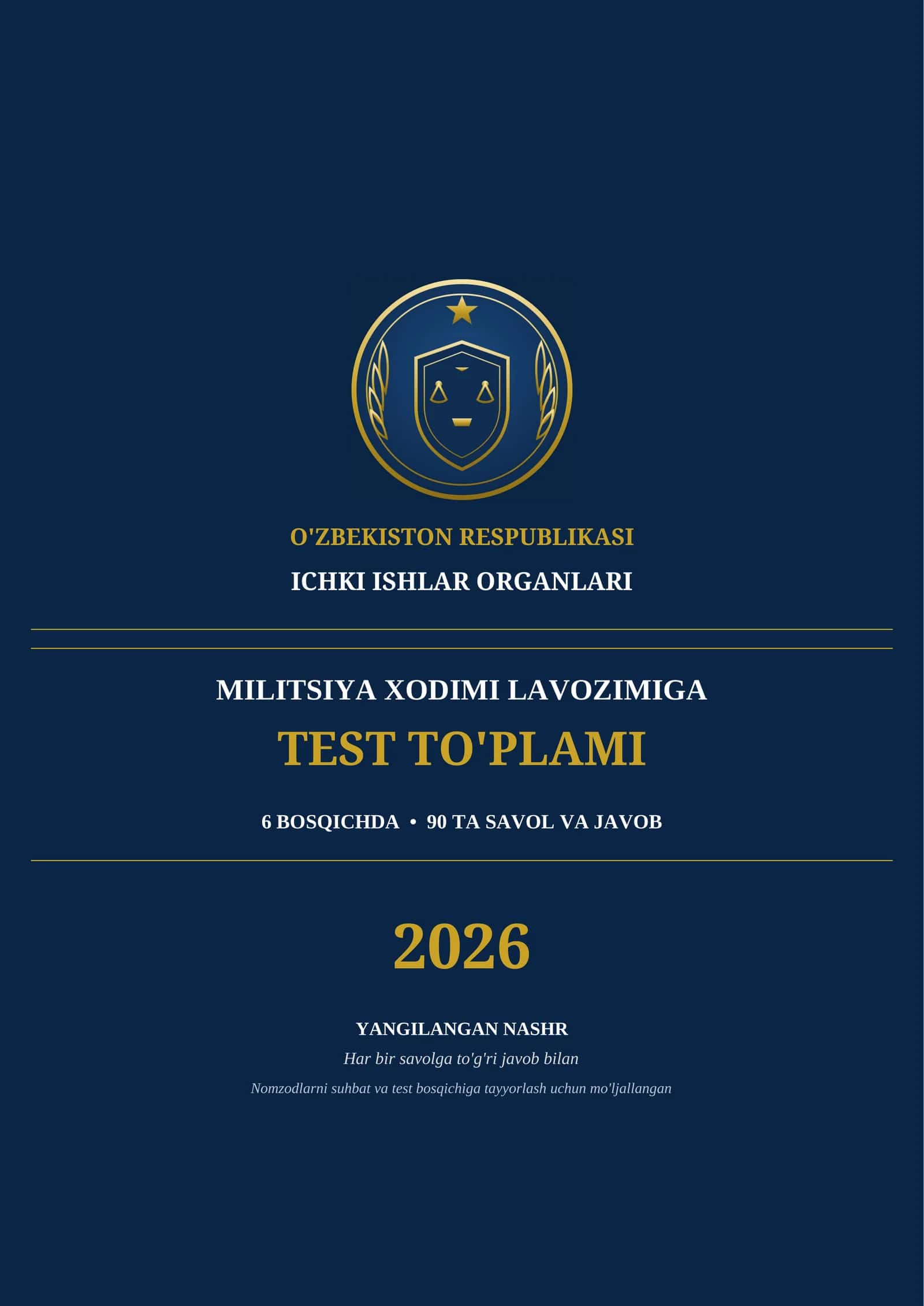 Militsiya test savollari 2026 1