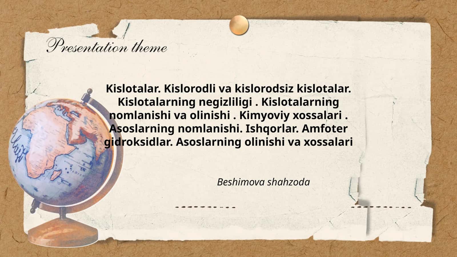 Kislotalar. Kislorodli va kislorodsiz kislotalar 1