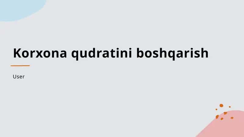 Korxona qudratini boshqarish 1