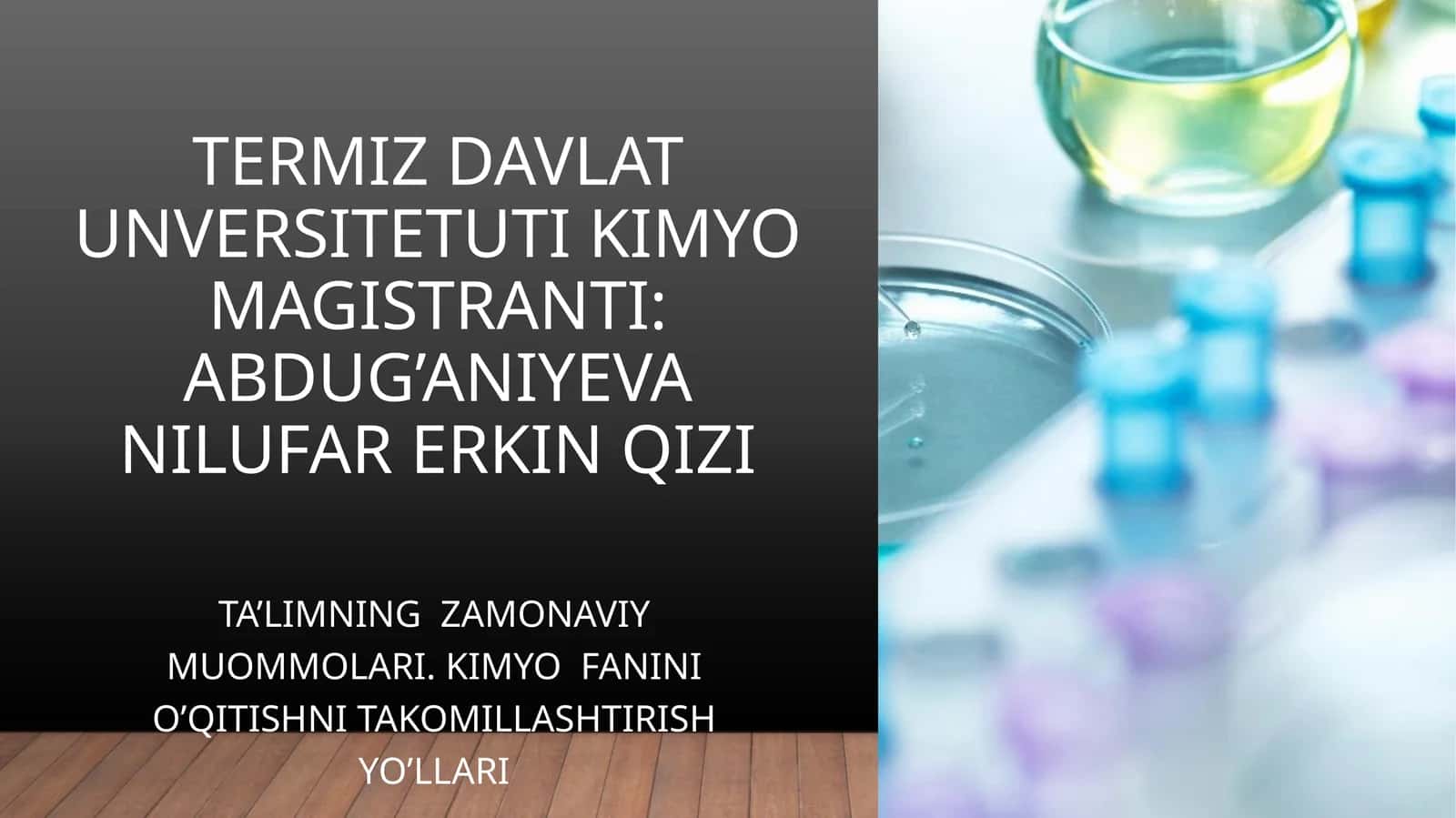 Kimyo fanini o’qitishni takomillashtirish yo’llari 1