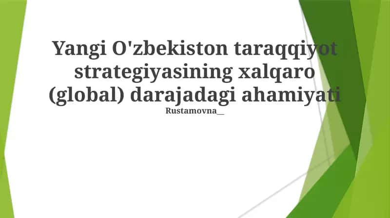O'zbekistonning Yangi Rivojlanish Strategiyasi 1