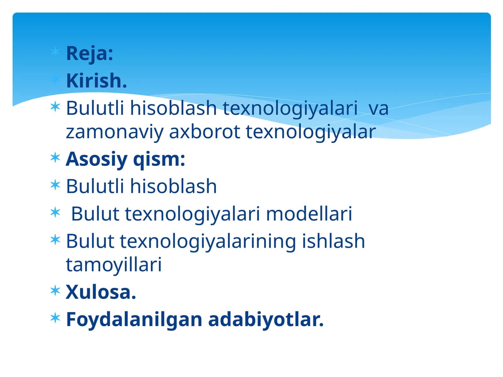 Bulutli hisoblash texnologiyalari  va zamonaviy axborot texnologiyalar 1