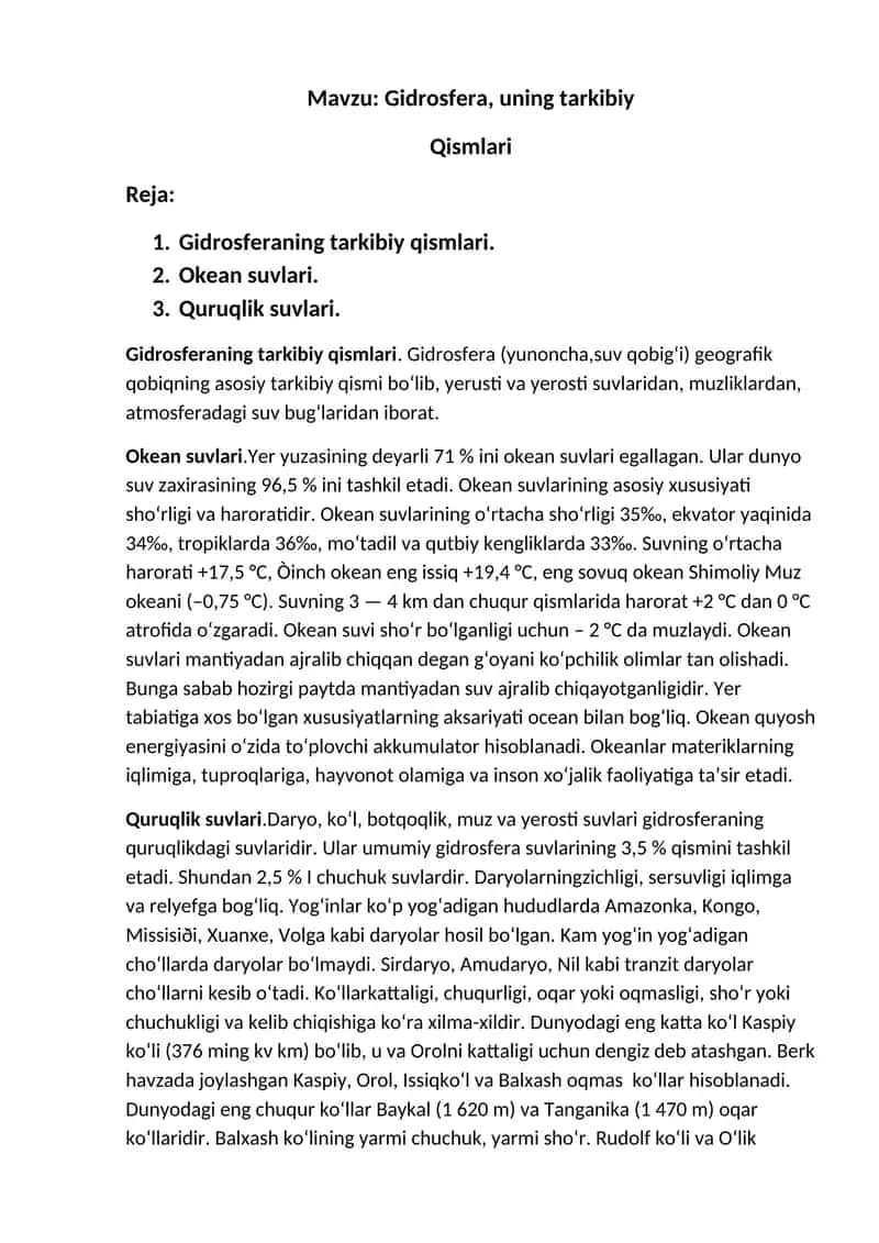 Gidrosfera 1