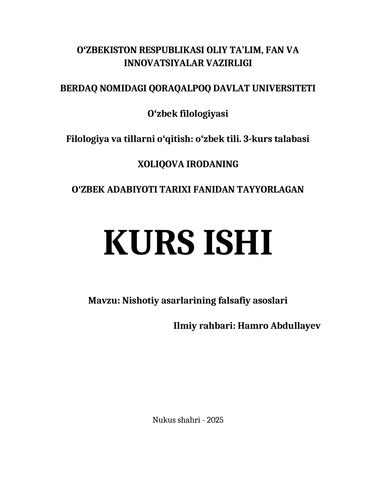 NISHOTIY ASARLARINING FALSAFIY ASOSLARI 1