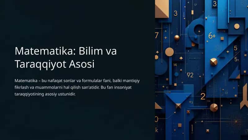 Matematika: Bilim va Taraqqiyot Asosi 1