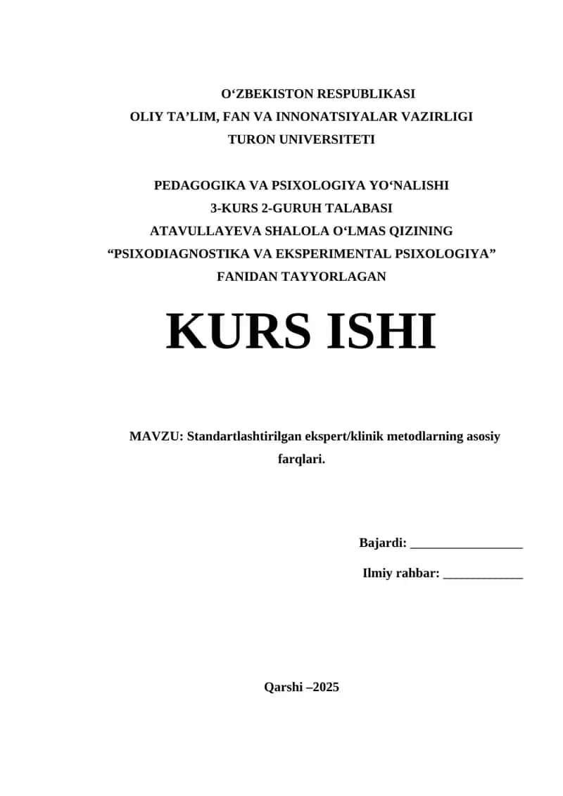 Psixodiagnostika va eksperimental psixologiya 1