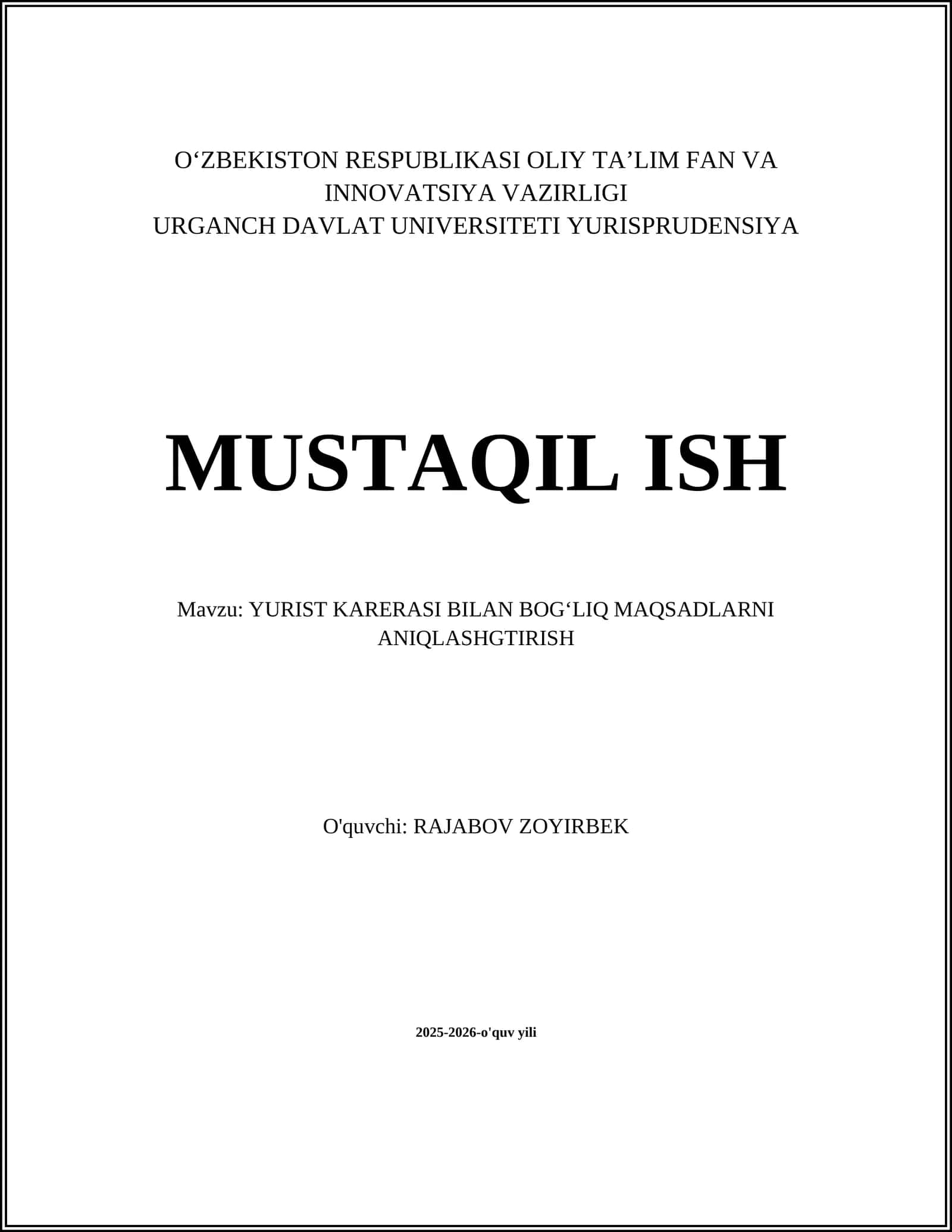 Yurist Karyerasi Bilan Bog'liq Maqsadlarni Aniqlash 1