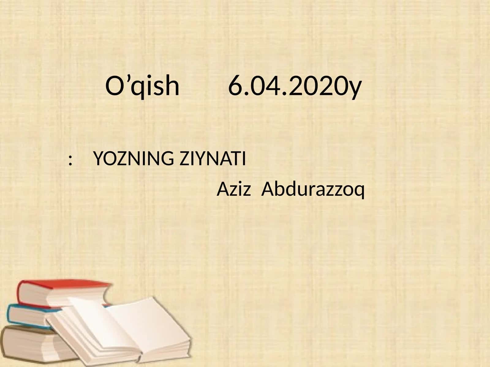 YOZNING ZIYNATI 1