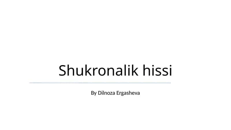 Shukronalik hissi 1