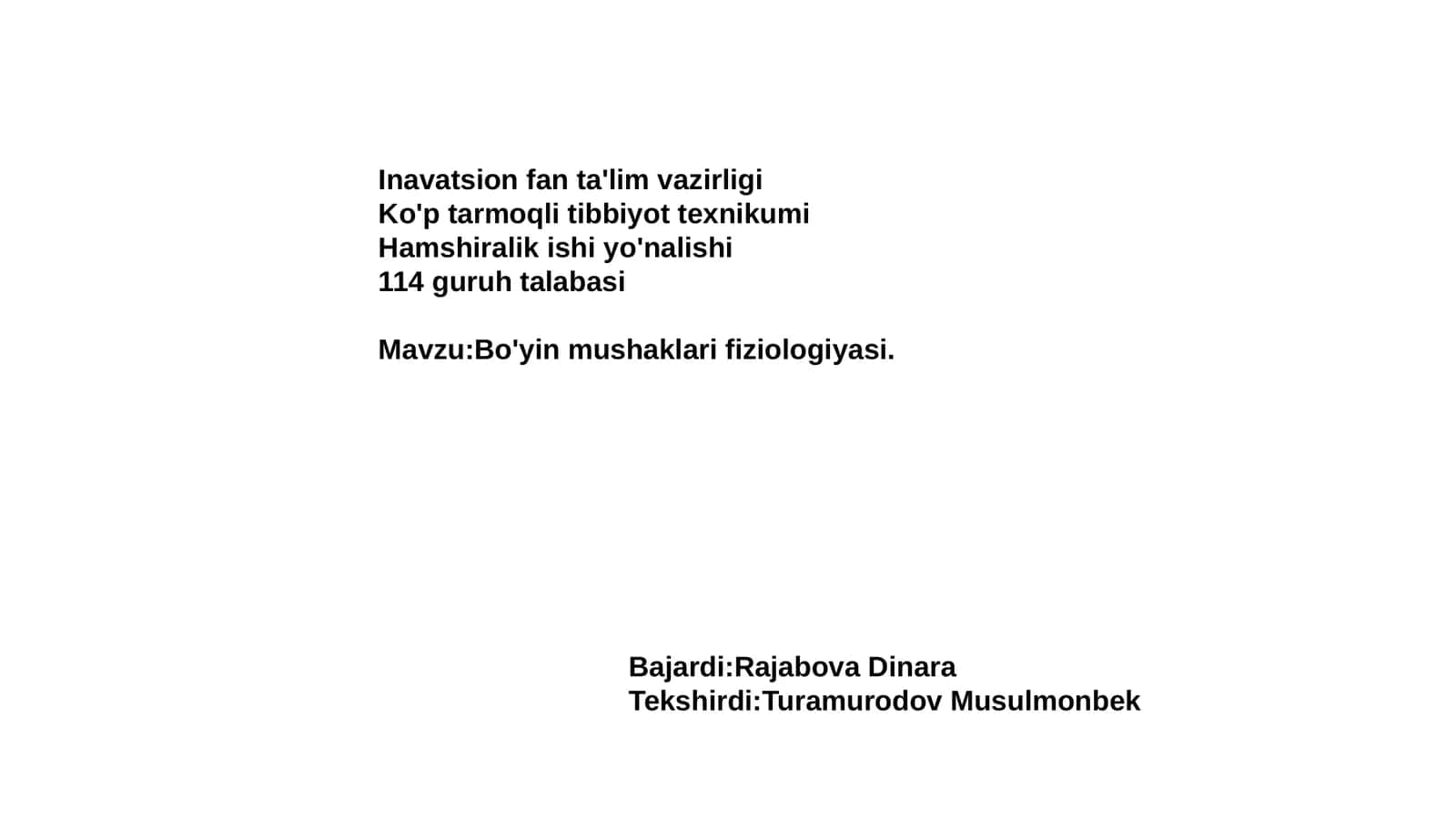Ko'p tarmoqli tibbiyot texnikumi 1