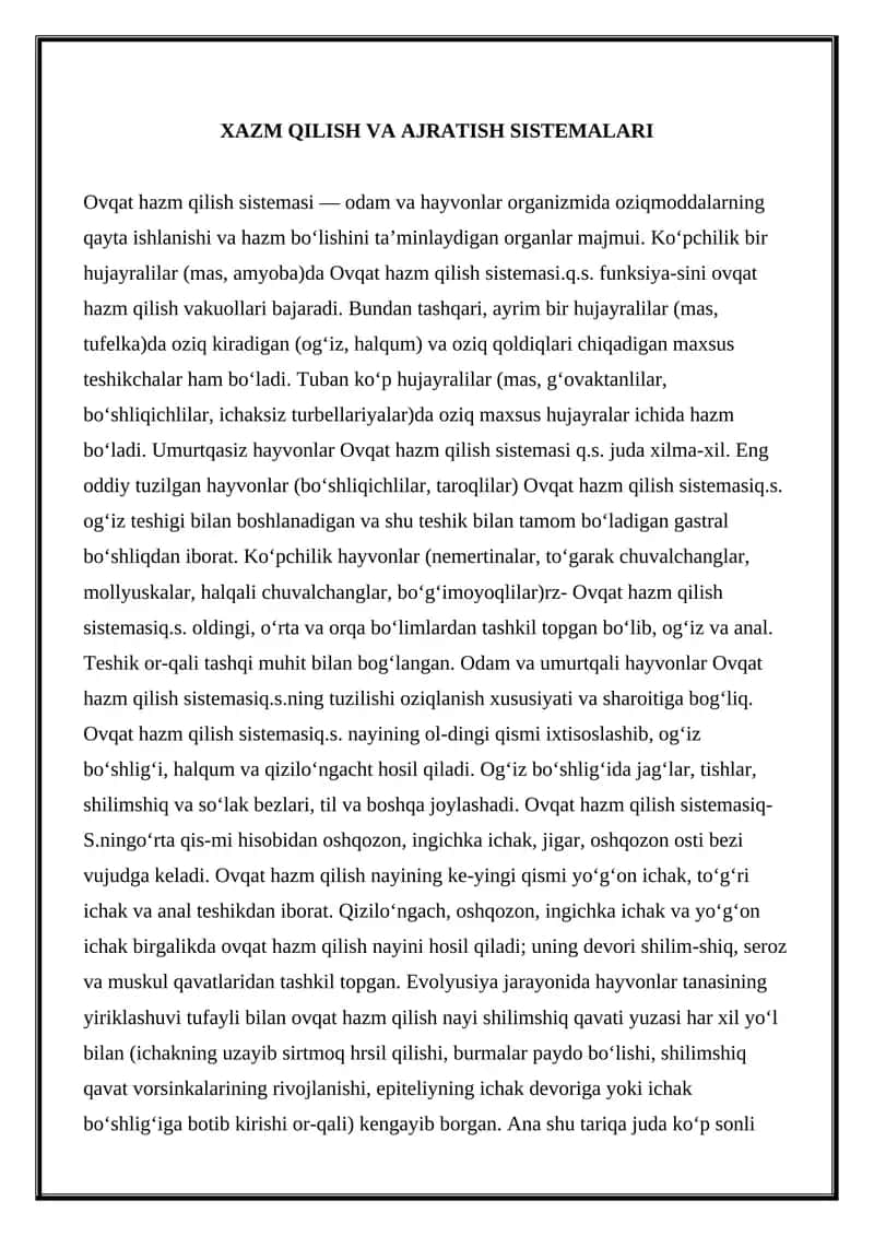 XAZM QILISH VA AJRATISH SISTEMALARI 1
