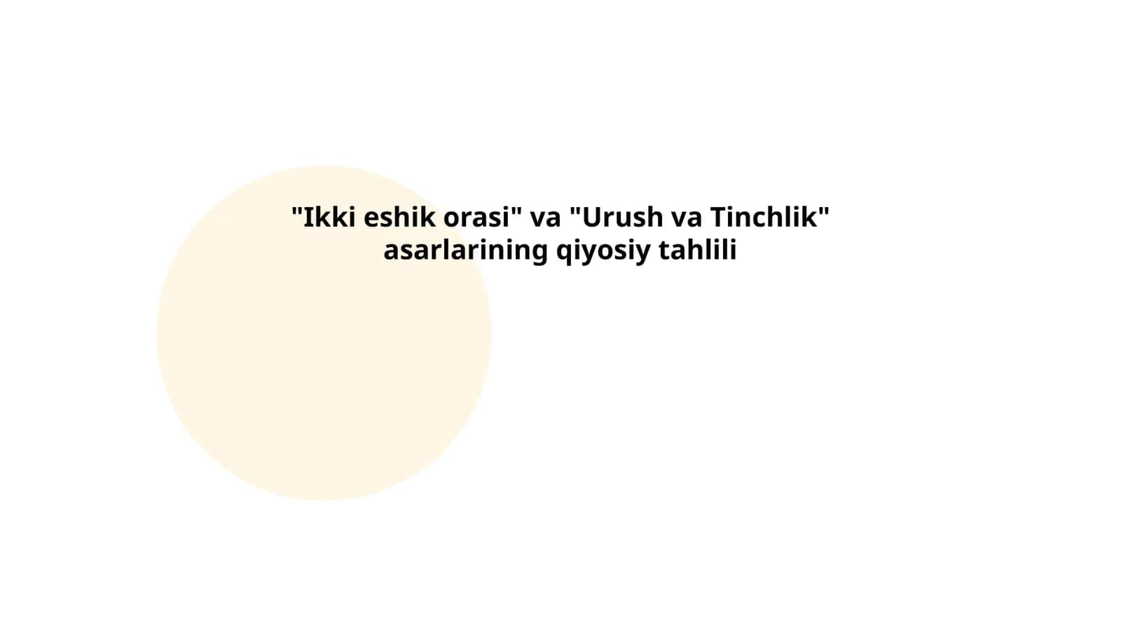 Kirish va asarlarning umumiy tavsifi 1