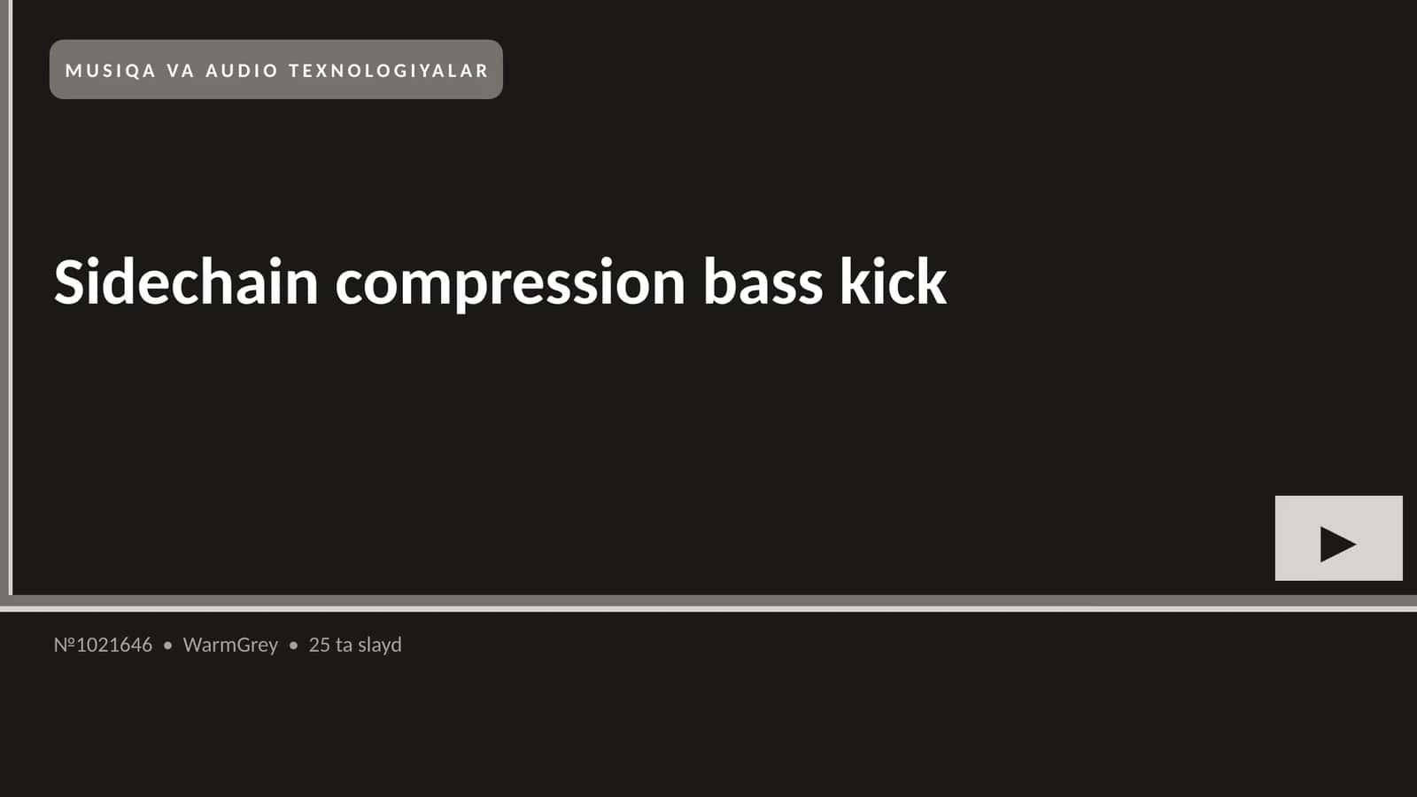 Sidechain compression bass kick 1