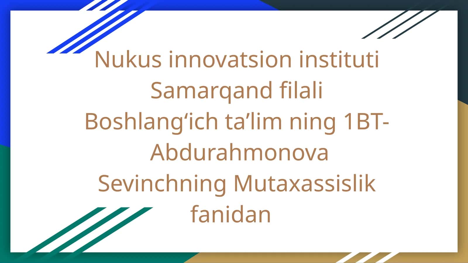 Masal janridagi asarlarni oʻqitish metodikasi 1