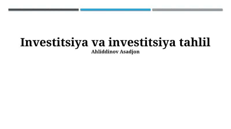 Investitsiya strategiyasi 1