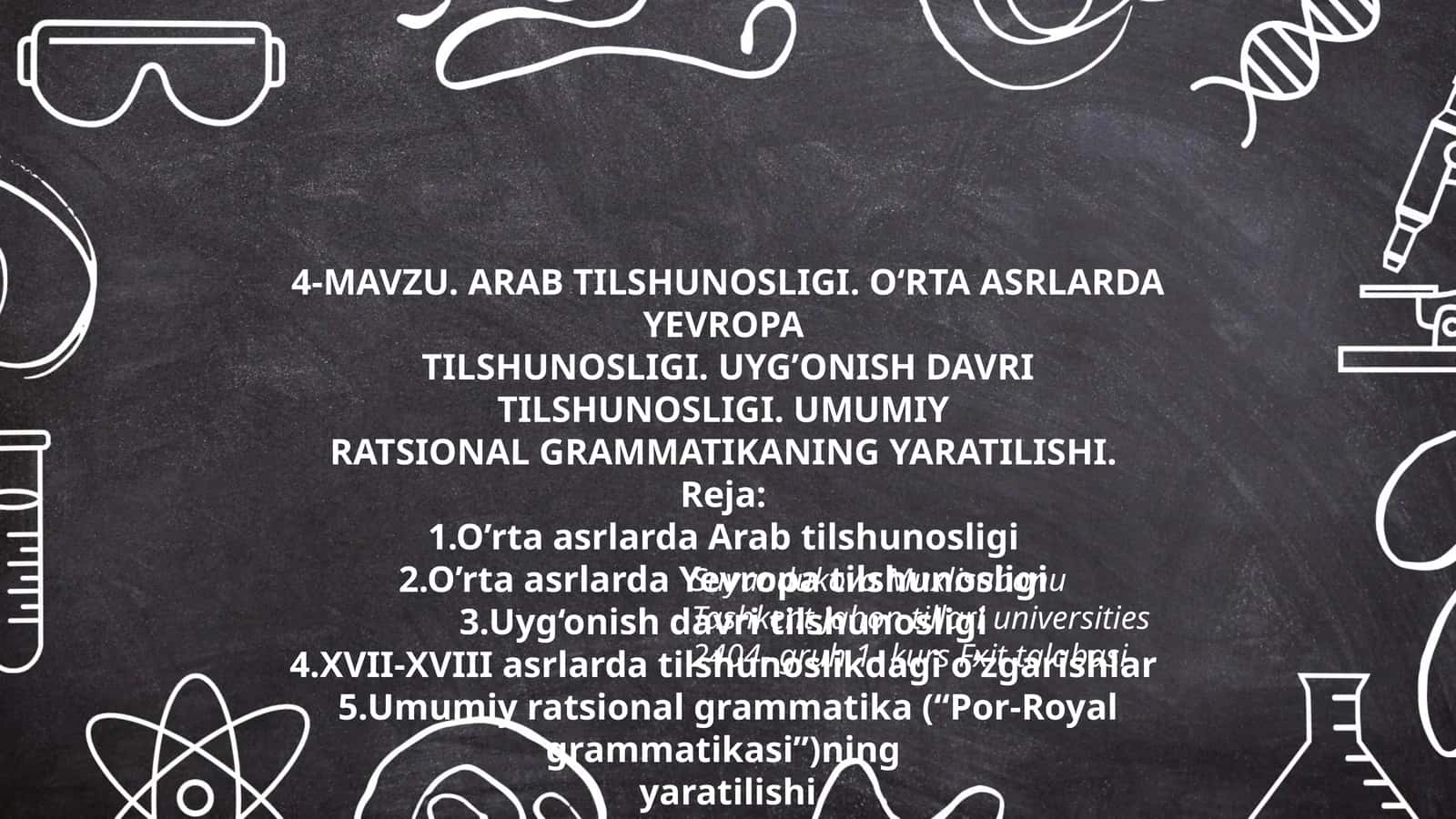 Arab Tilshunosligi va Yevropa Tilshunosligi 1