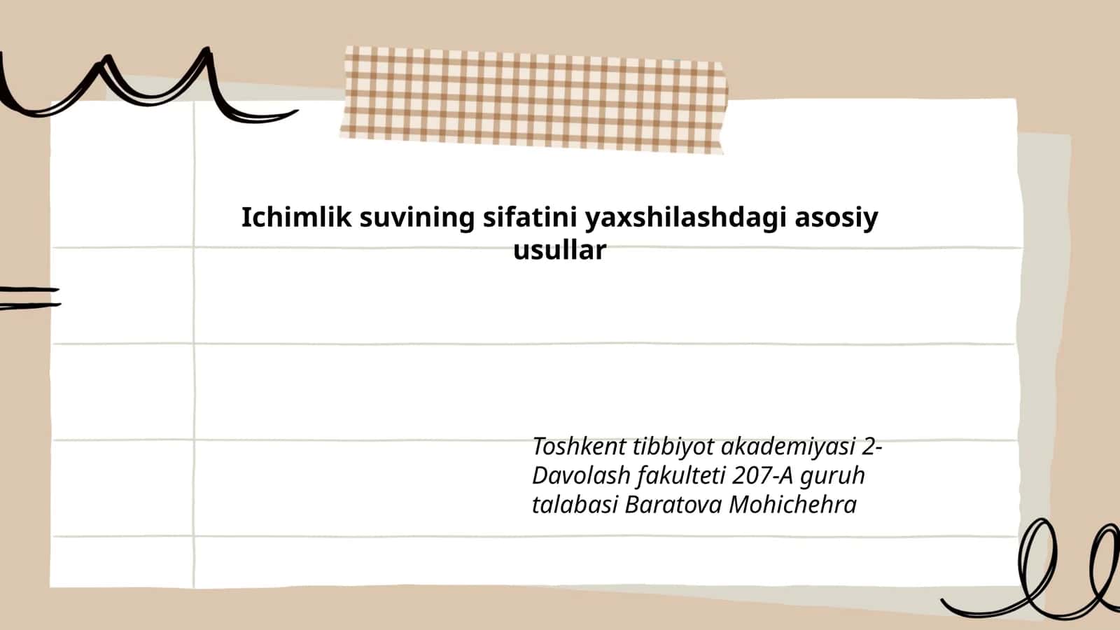 Ichimlik suvining sifatini yaxshilashdagi asosiy usullar 1