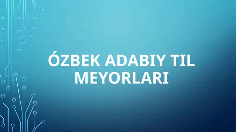 Adabiy Til Meyorlari 1