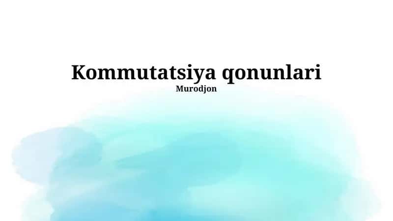 Kommutatsiya qonunlari 1