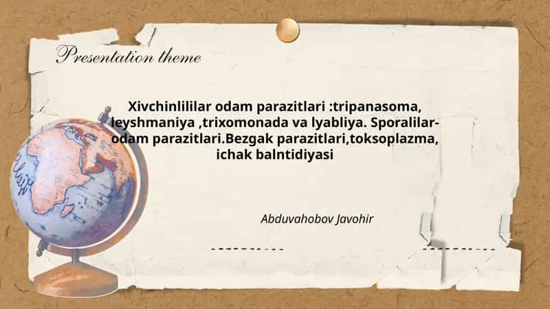 Xivchinlililar odam parazitlari 1