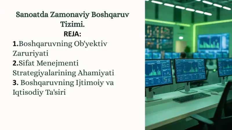 Sanoatda Zamonaviy Boshqaruv Tizimi 1