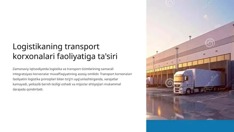 Logistikaning transport korxonalari faoliyatiga ta'siri 1