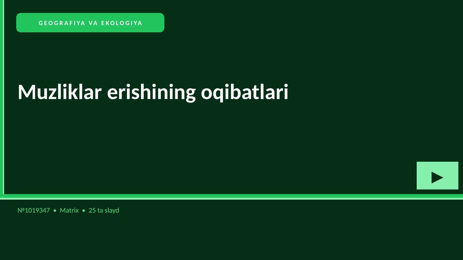 Muzliklar erishining oqibatlari 1