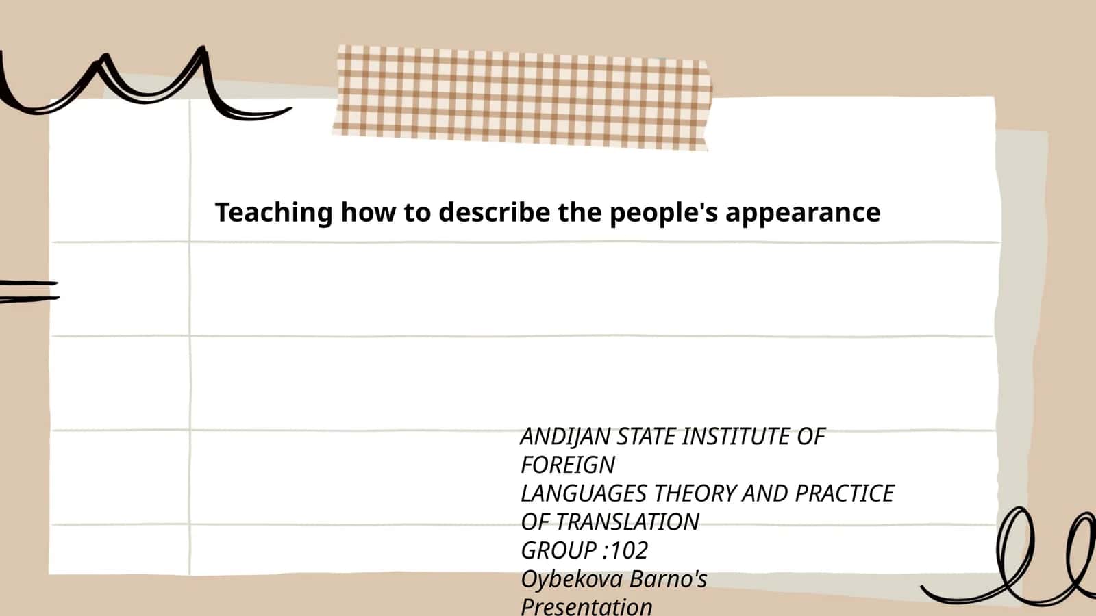 Facial Features Vocabulary Teaching Presentation 1