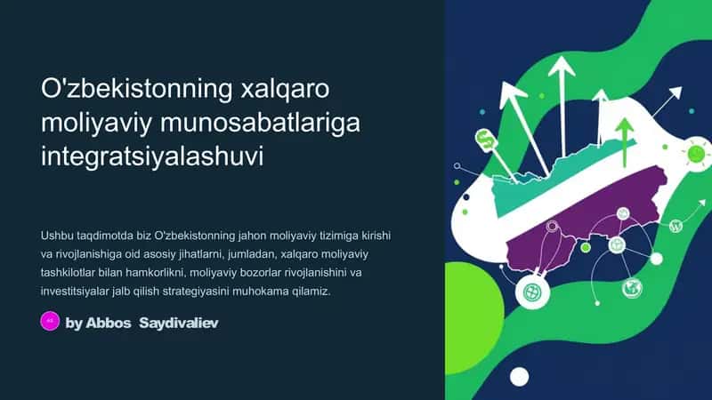 O'zbekistonning xalqaro moliyaviy munosabatlariga integratsiyalashuvi 1