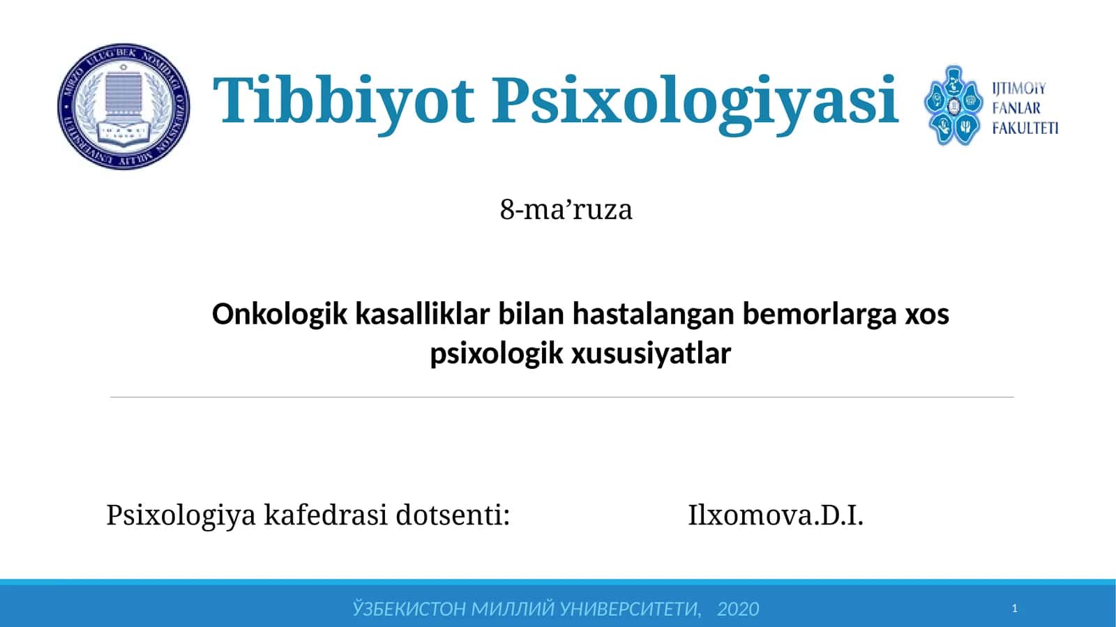 Onkologik kasalliklar bilan hastalangangan bemorlarga xos psixologik xususiyatlar 1