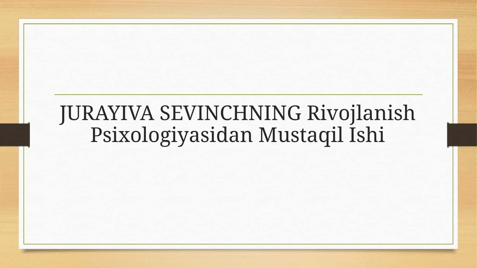 Uotsonning bexevioristik nazariyasi 1
