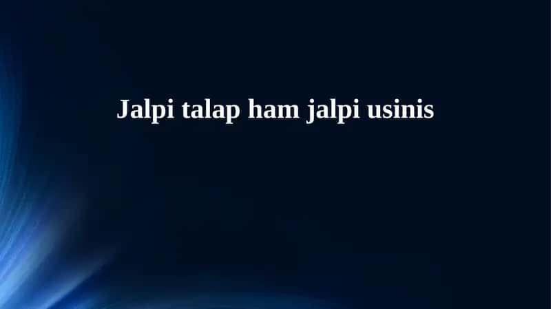 Jalpi talap ham jalpi usinis 1