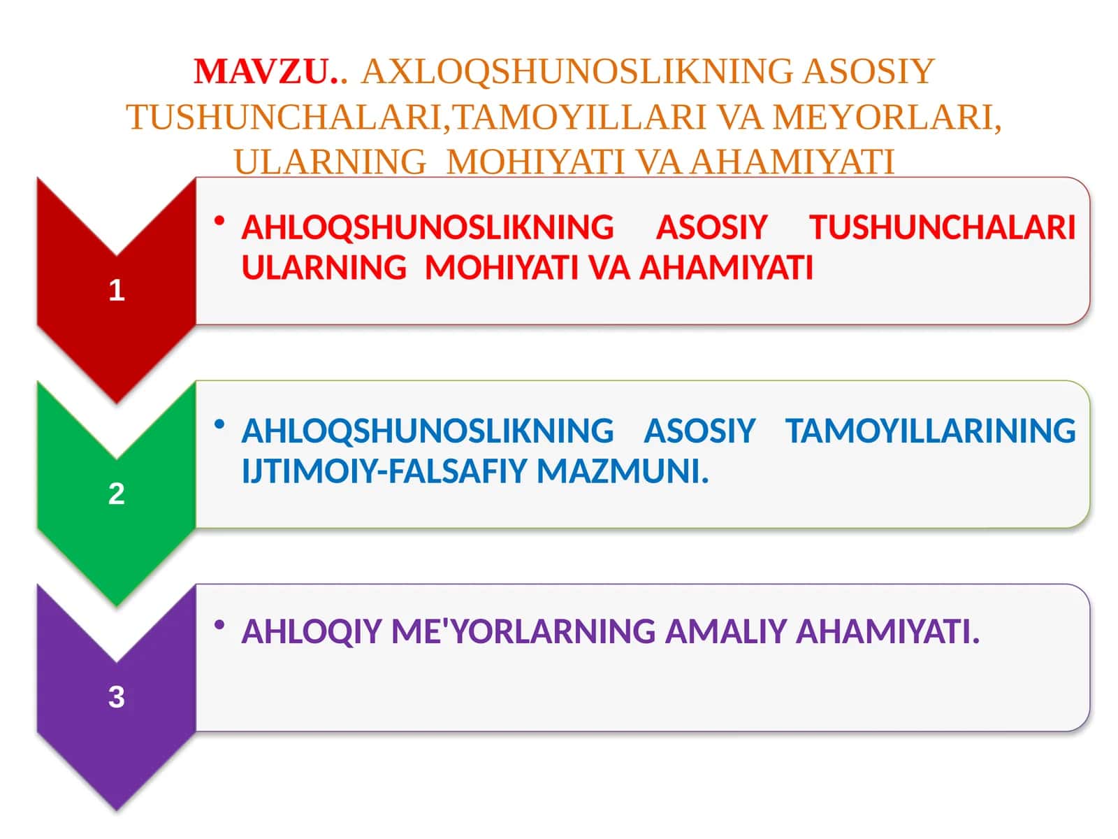 AXLOQSHUNOSLIKNING ASOSIY TUSHUNCHALARI,TAMOYILLARI VA MEYORLARI, ULARNING  MOHIYATI VA AHAMIYATI 1
